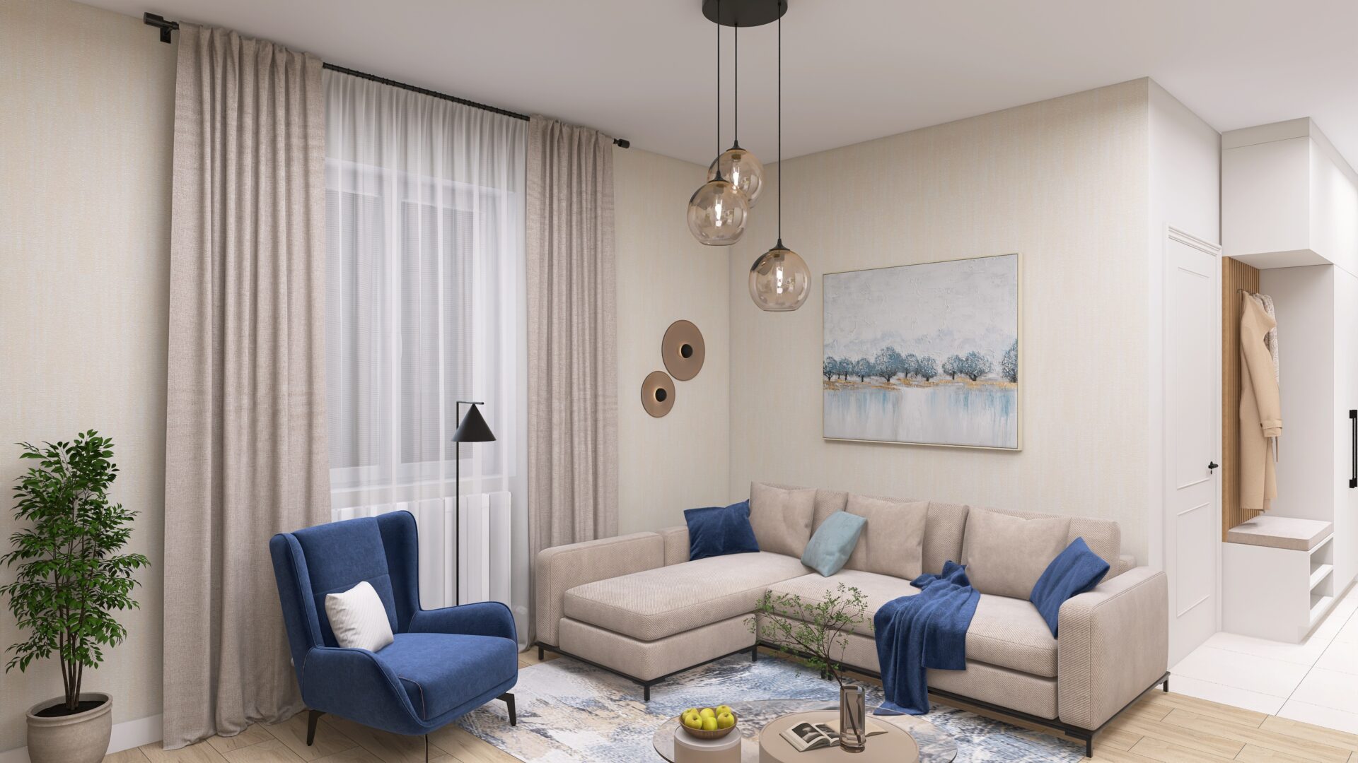 Roland professzor családi ház_Nappali látványterv 2.